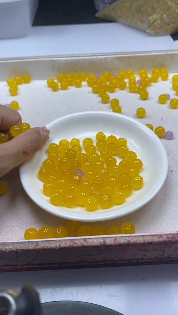 玛瑙/玉髓颈饰未镶嵌w2859鸡油黄南瓜珠10mm*10