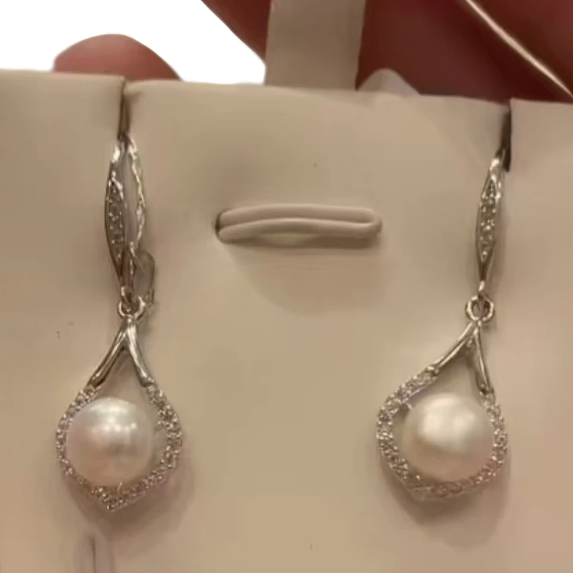 菜百首饰 银S925珍珠耳饰