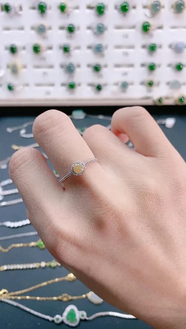 【闪购商品】翡翠戒指银S925镶嵌天然翡翠