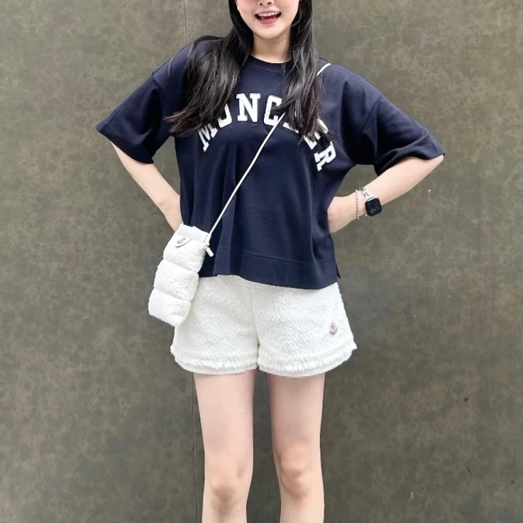 全新未使用 MONCLER LOGO圆领短袖 黑色/S