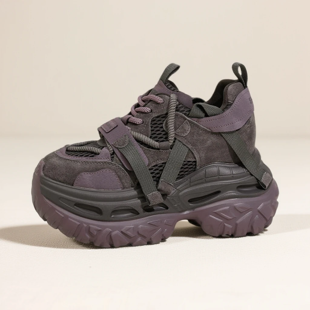 厚底老爹鞋女2025秋冬新款运动透气休闲鞋时尚百搭单鞋内增高女鞋