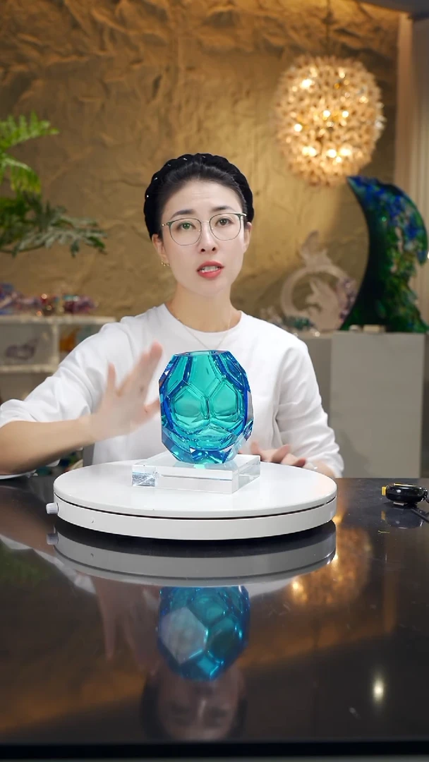福利宝石蓝切面香薰瓶大号