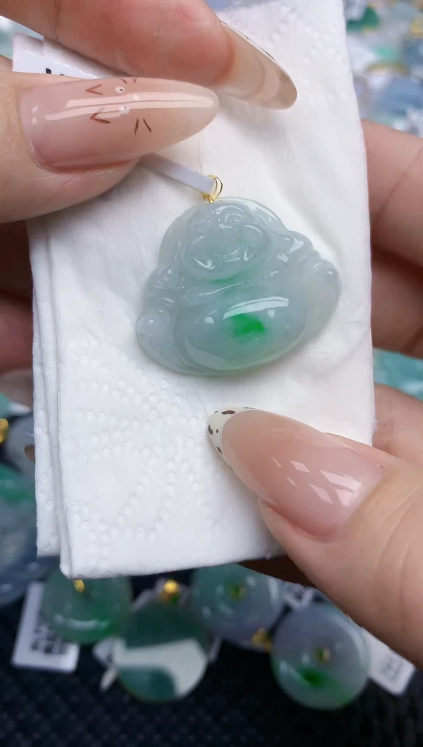 翡翠18K金镶嵌颈饰251    天然翡翠A货