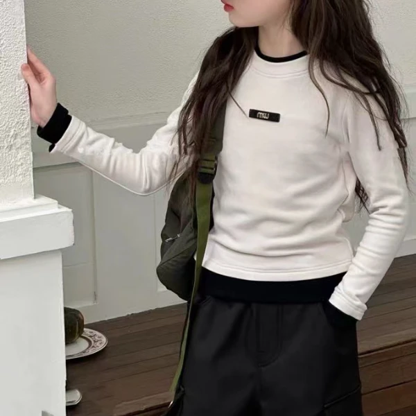 24910YT女童卫衣时尚休闲秋冬季一体绒长袖