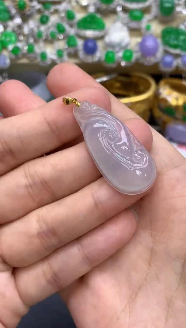 颈饰18K金镶嵌翡翠169-中国好珍宝