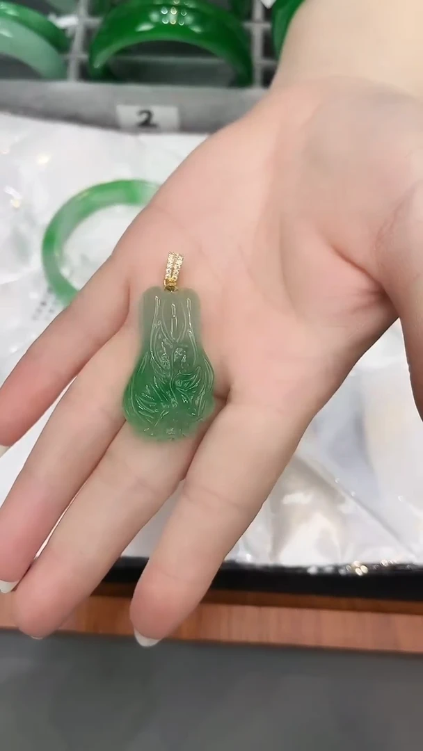 【闪购商品】砖雕s32     冰飘花白菜吊坠