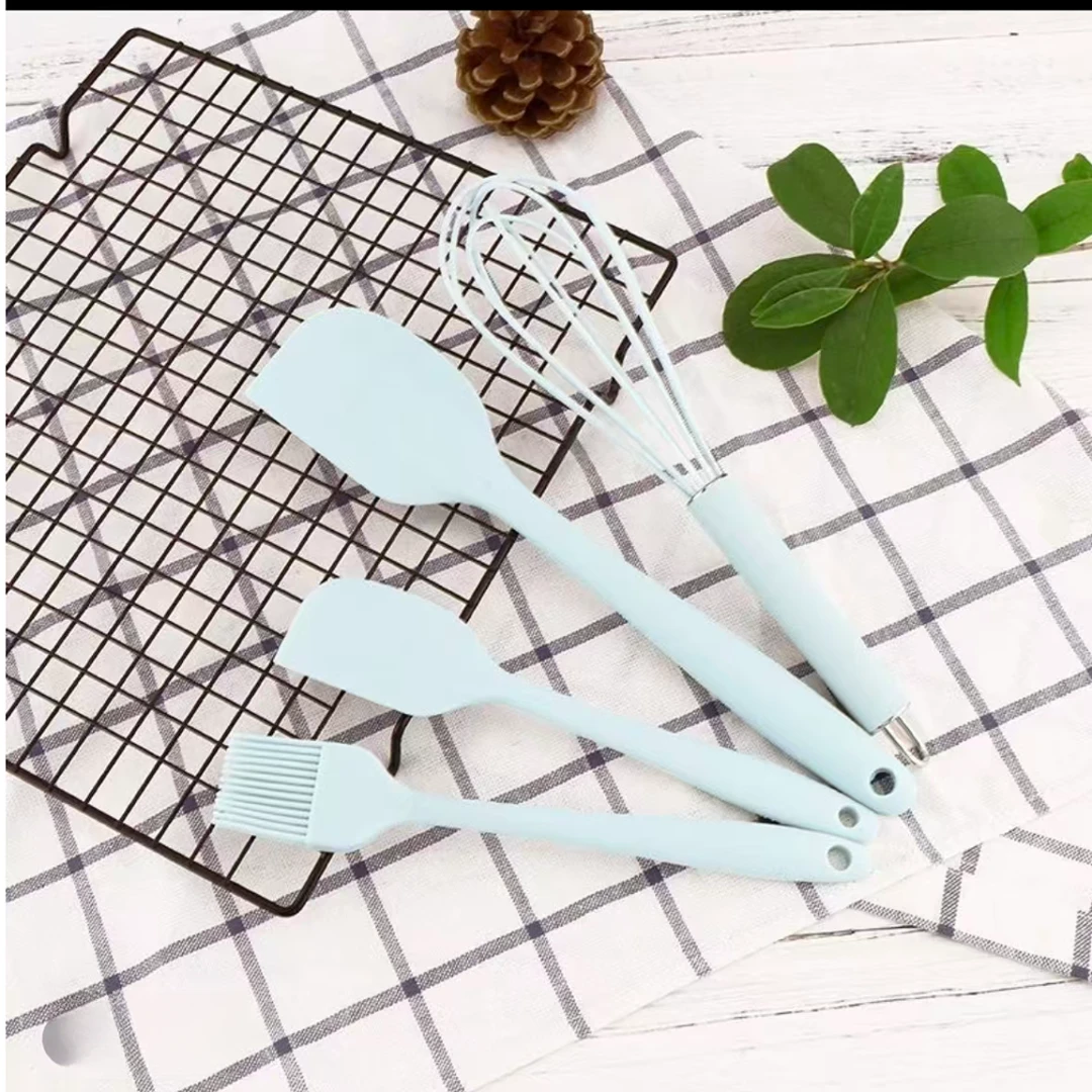 硅胶6件套辅食耐高温打蛋器烘焙工具锅铲汤勺油刷