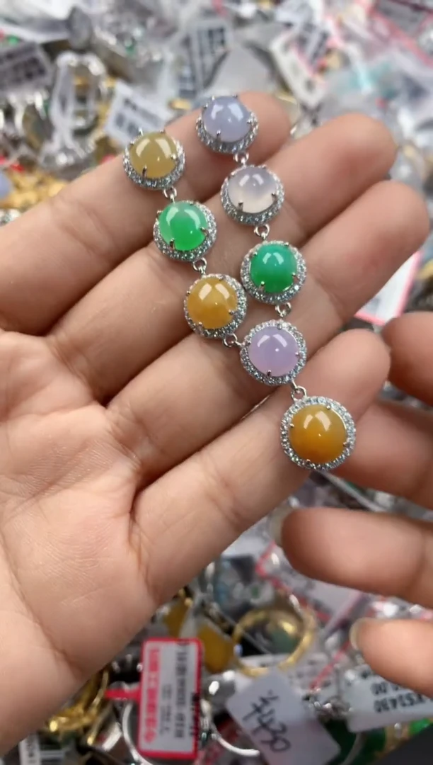 银S925镶嵌戒指翡翠666----7
