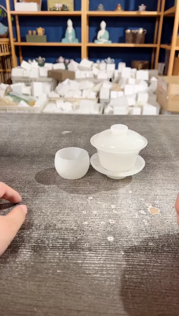 【闪购商品】其他纯白琉璃盖碗+1杯