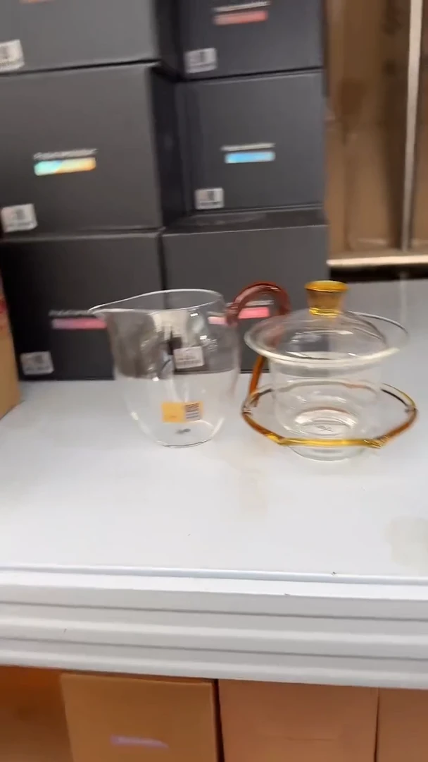 【闪购商品】晶彩/怡然茶海/琥珀色+禾荷盖碗浅黄色