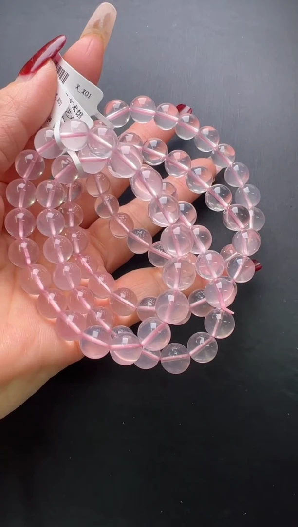 【闪购商品】水晶手串未镶嵌粉水晶手串10m+多样性发一X31043