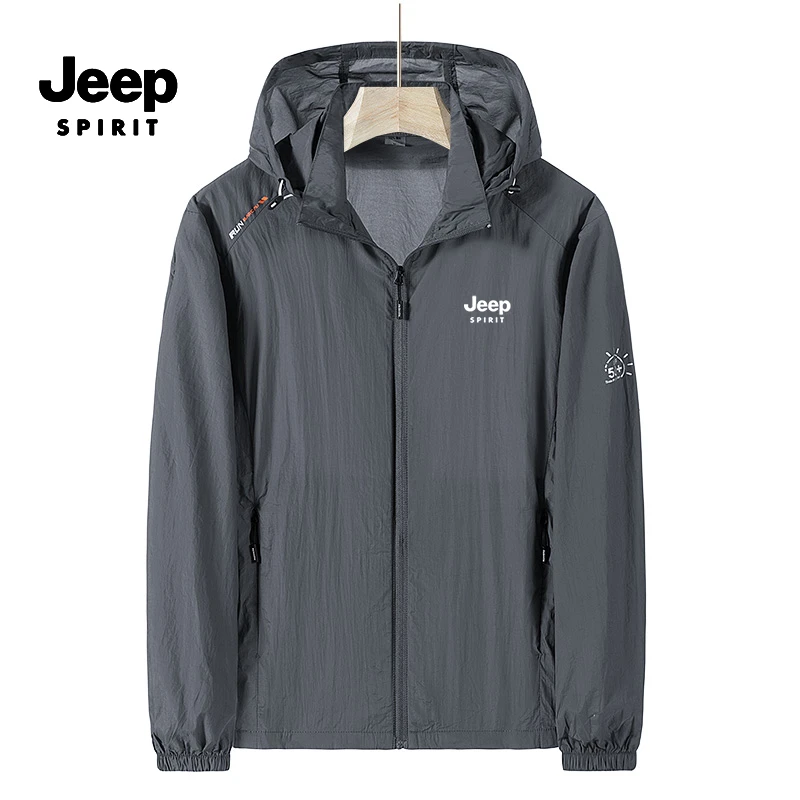 JEEPSPIRIT吉普夏季男生冰丝防晒衣户外运动钓鱼防紫外线轻薄透气