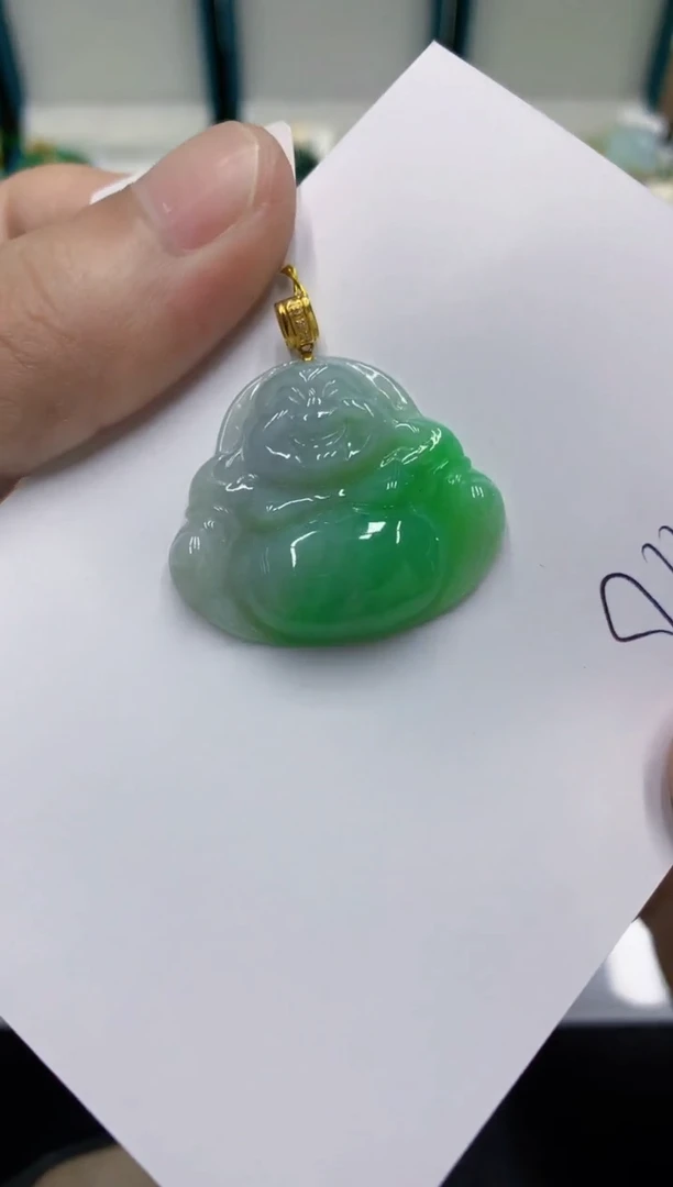 颈饰18K金镶嵌翡翠翡翠