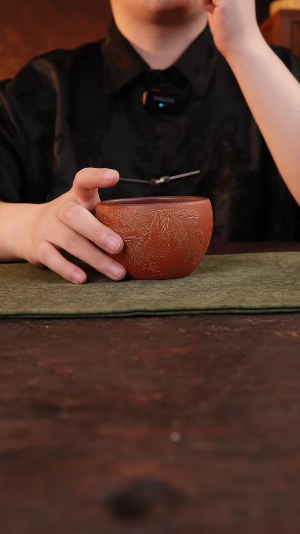 茶杯紫砂见素造器-喜乐