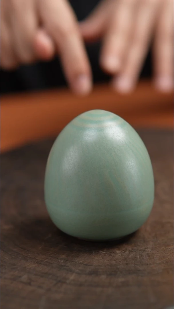 汝瓷 柴烧茶宠蛋