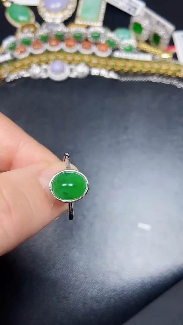 银S925镶嵌戒指翡翠2940