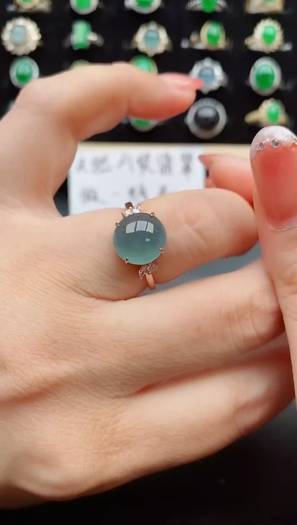 【闪购商品】翡翠戒指银S925镶嵌08000