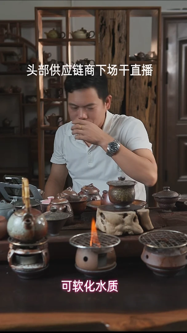 紫砂全手工布袋盖碗