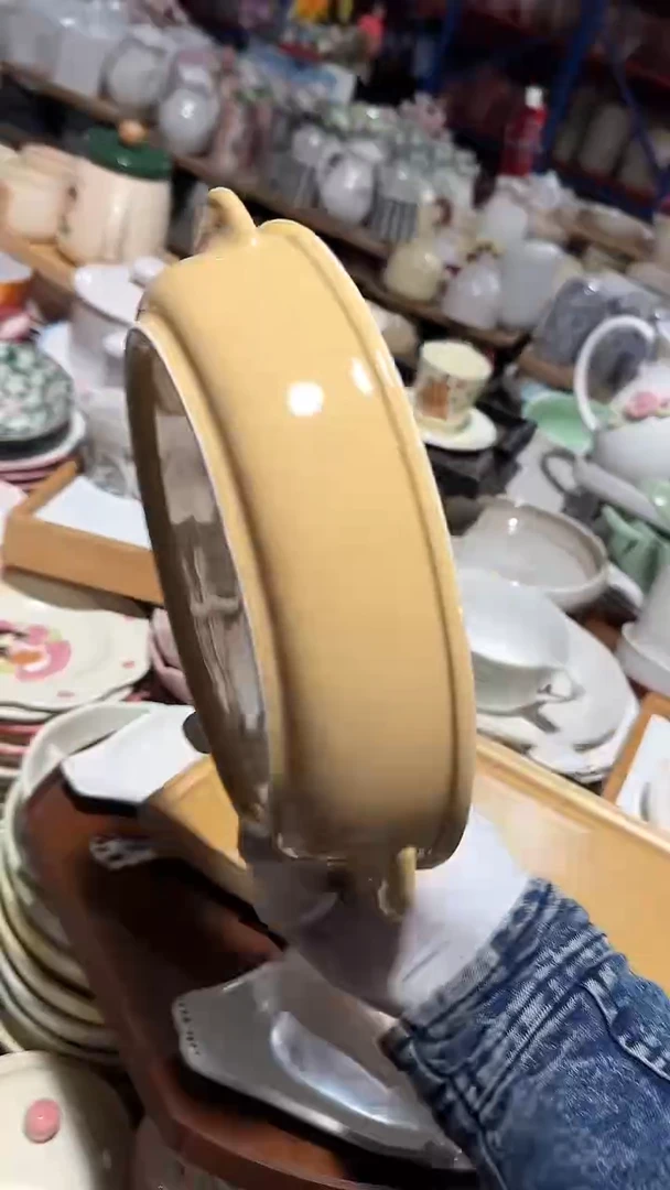 陶瓷椭圆双耳碗微瑕 凑满20元包邮