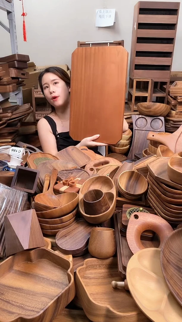 木   乌檀木带把手菜板48*30*2.5cm   A