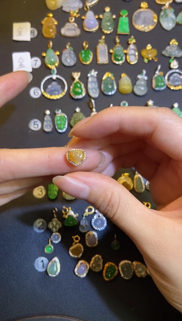 吊坠(不含链)银S925镶嵌翡翠1