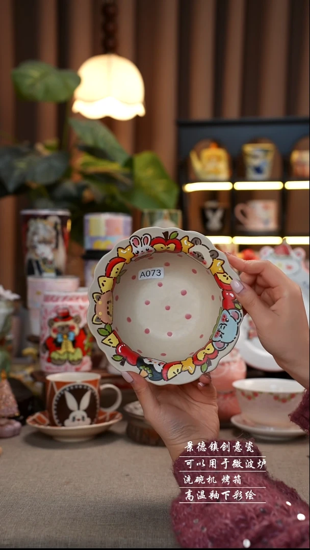 卡皮巴拉小碗景德镇手工手绘陶瓷A073