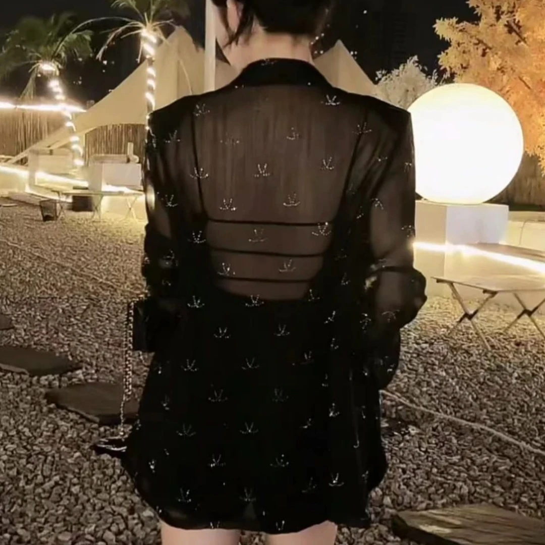高级感重工高温奥钻显瘦高级时尚套装厚款