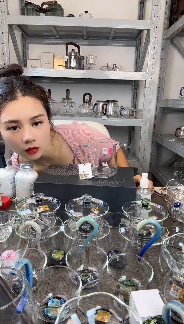 水晶玻璃无盖款禾器 承轩茶海 浅紫色