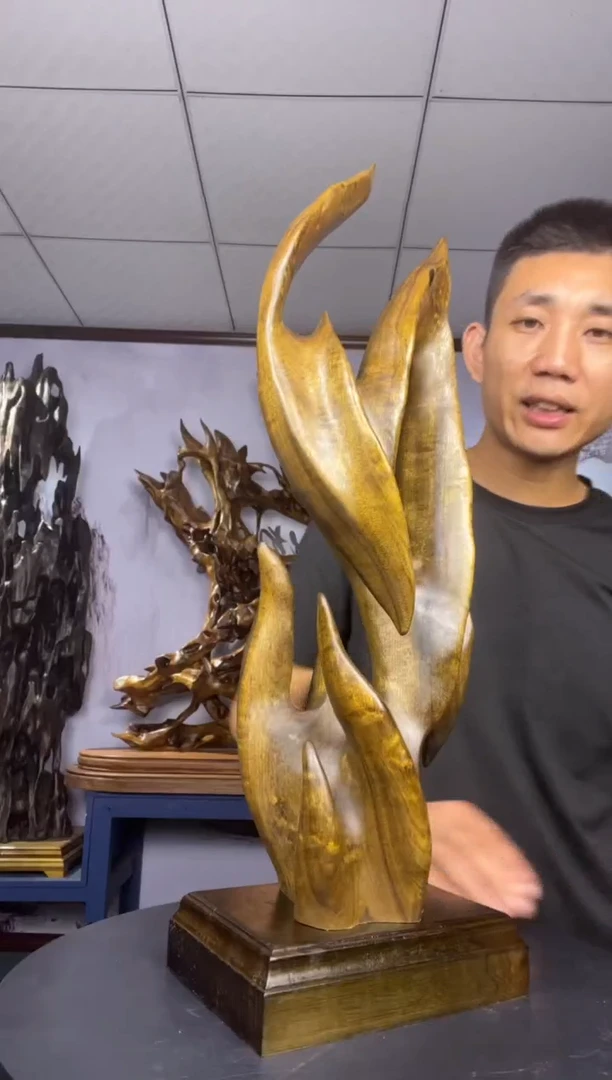 金丝楠木雕款你****爷金丝楠木工艺品摆件