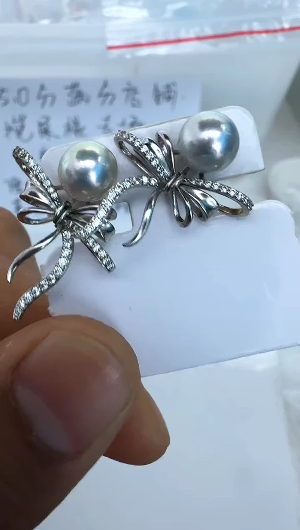 【闪购商品】海水珍珠耳饰银S925镶嵌耳钉