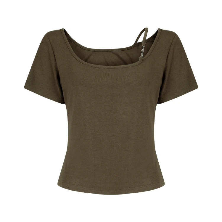 ZOZ糯米子[挖肩T]韩系多巴胺风格衣服纯欲风T恤夏季小众女装上衣