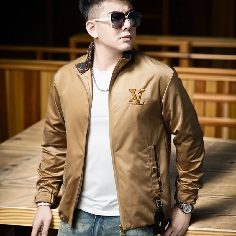 维斯克纳时尚秋季新款潮牌夹克男士立领潮流百搭防风休闲外套男装