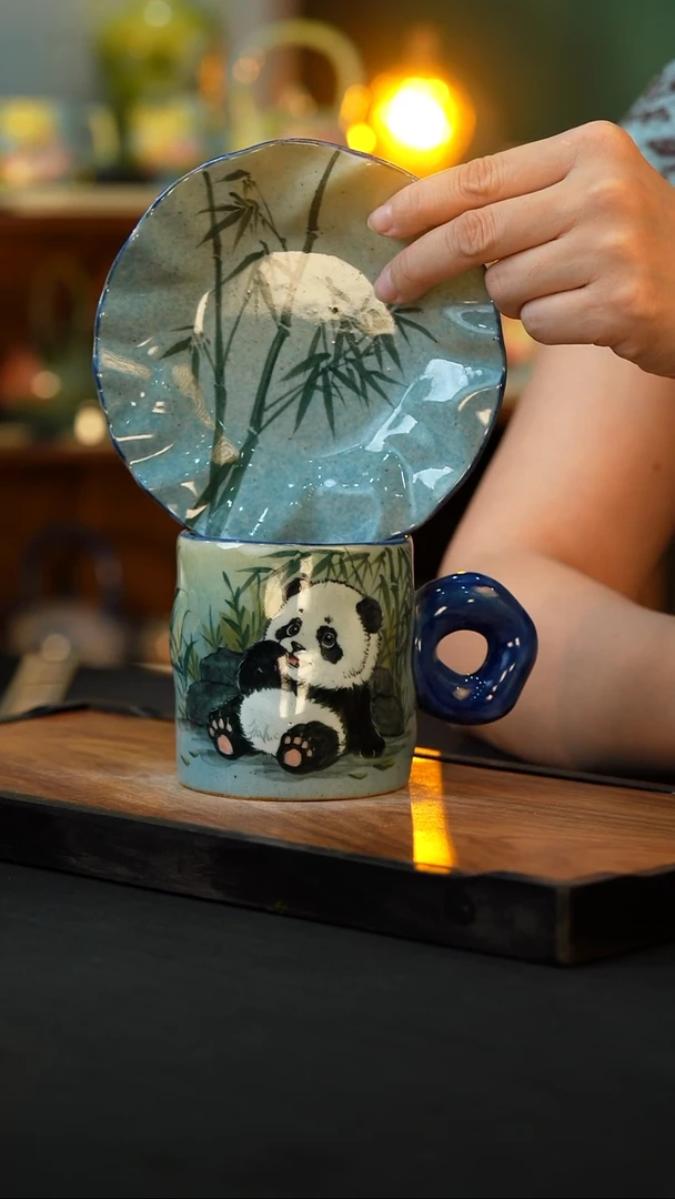 杯手绘心瓷陶瓷浮力