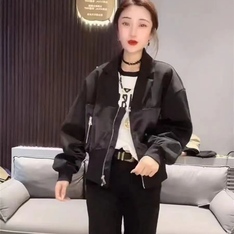 D7321西服领春款百搭上衣时尚洋气棒球服外套