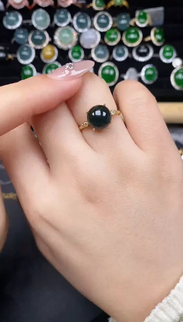 银S925镶嵌戒指翡翠237838