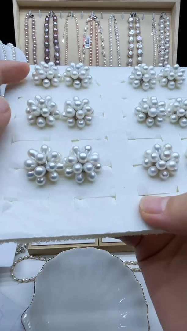 未镶嵌耳饰淡水珍珠爆米花耳钉多样性发其一