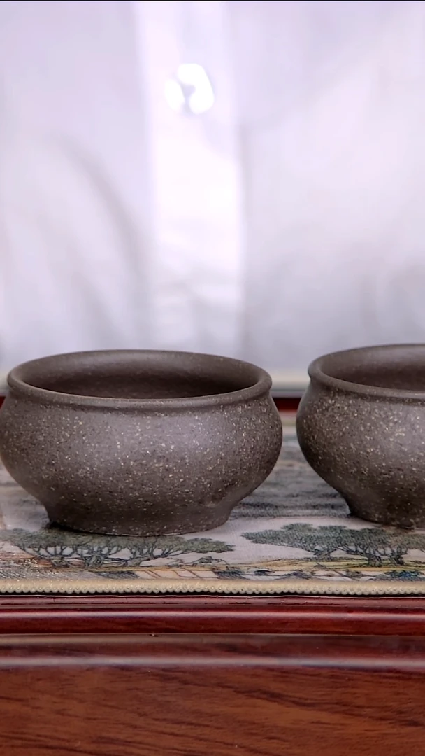 茶壶紫砂蟹壳青仿古杯50cc