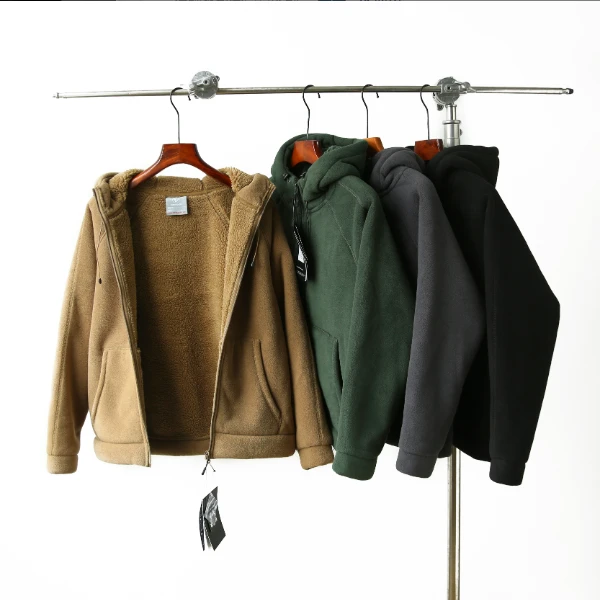 线下798 重磅1000克加绒加厚款男女同款时尚简约款摇粒绒外套8121