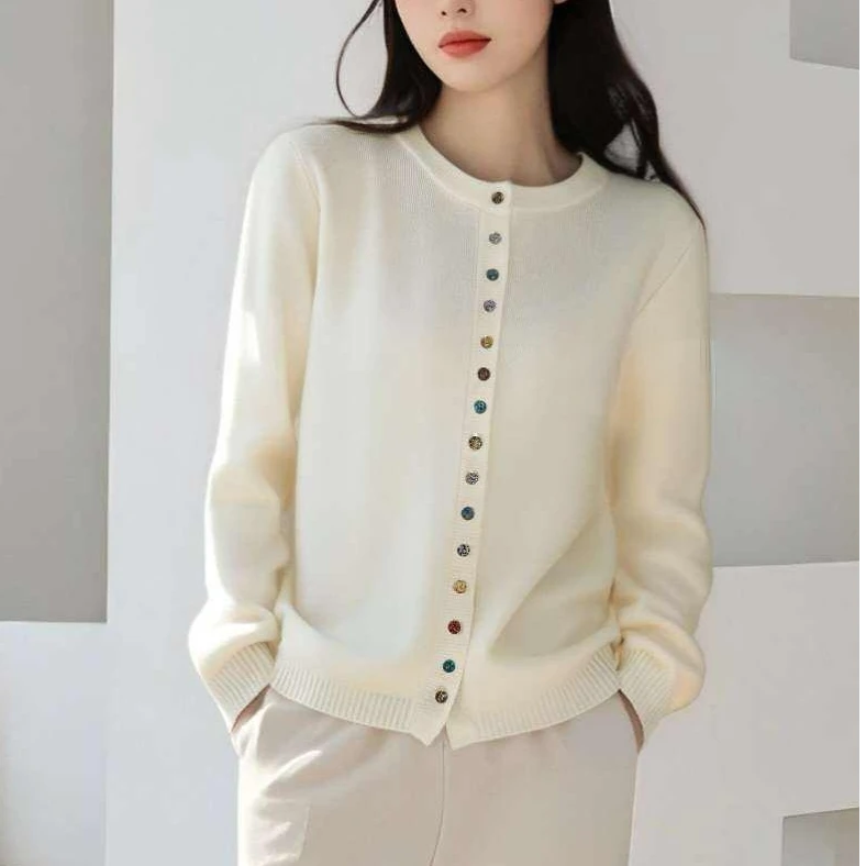 【3306】大漫甄选魔法水晶扣开衫针织J8331