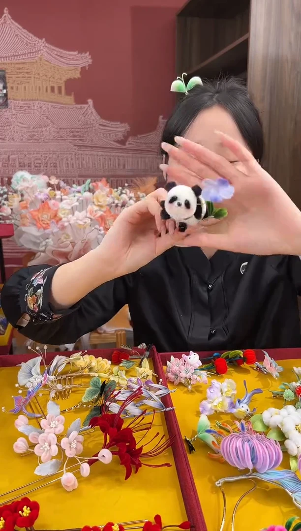 【闪购商品】刺绣非遗绒花（发饰）