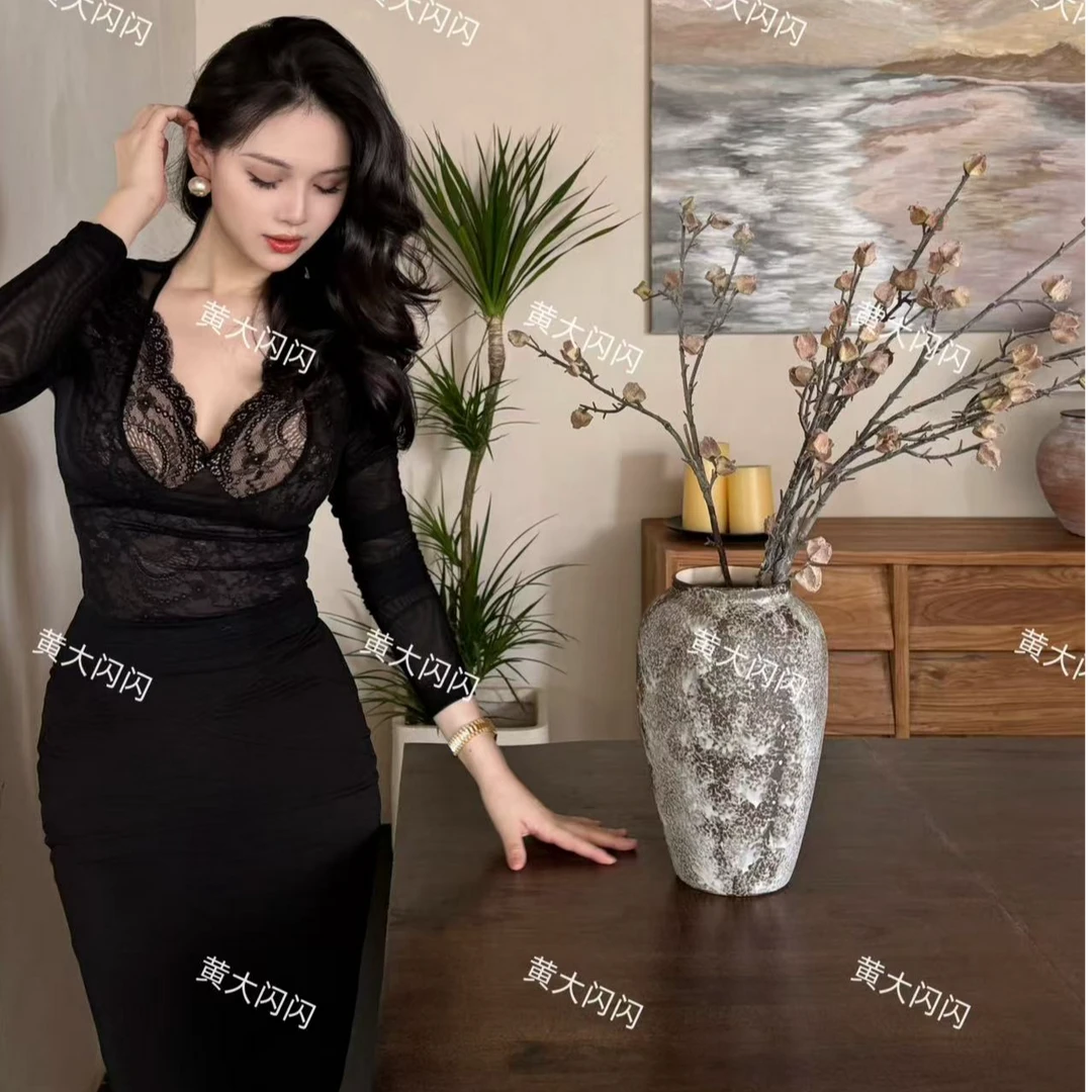 推荐【爱妻】随拍新款女人味定制纯欲风性感三层上衣SSQ1479蕾丝