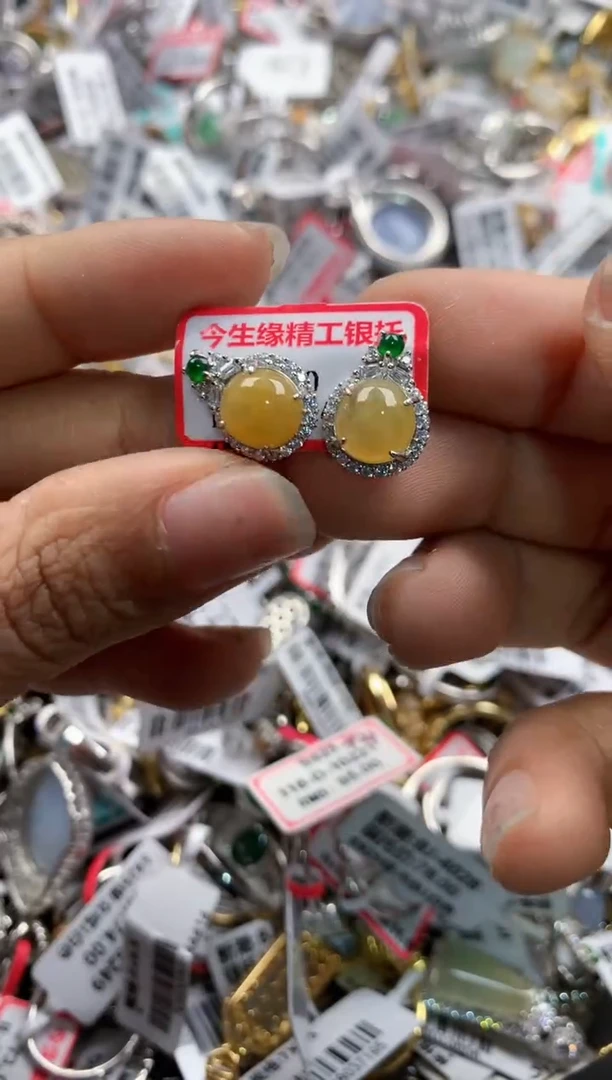 银S925镶嵌戒指翡翠13    3