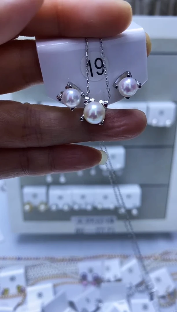 银S925镶嵌耳饰海水珍珠19套
