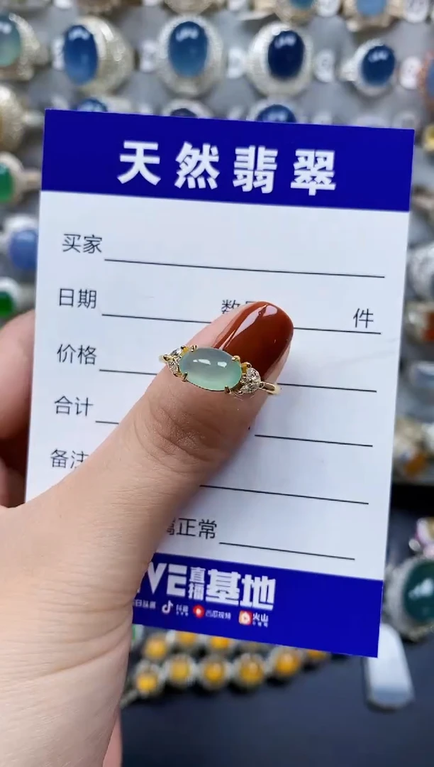 翡翠戒指银S925镶嵌428