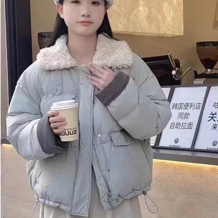 930-yu 毛领短款外套女2024冬季新款小个子时尚