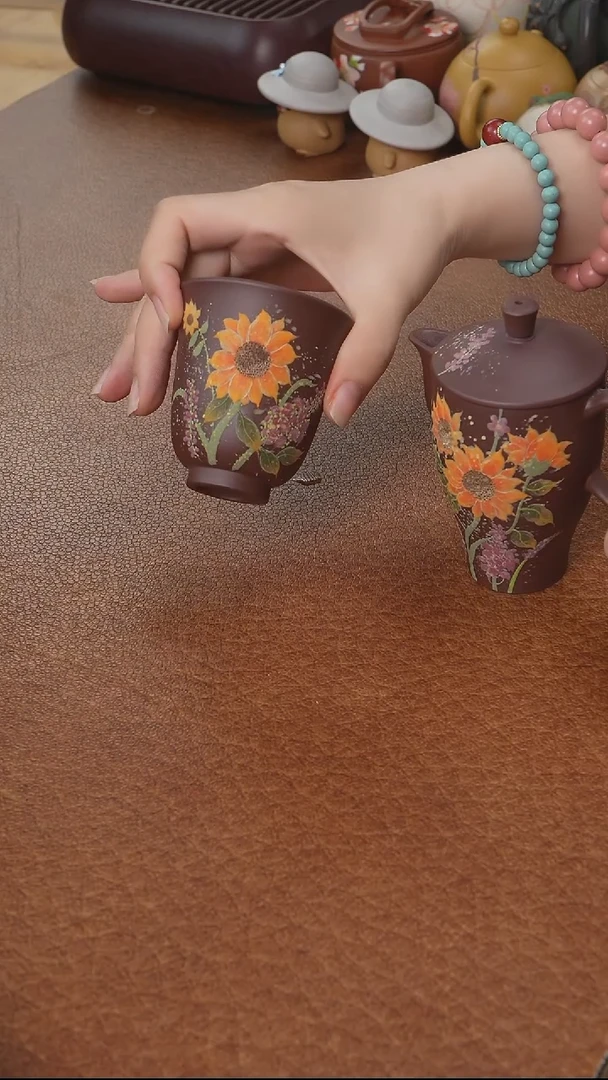 紫砂茶壶向阳而生杯