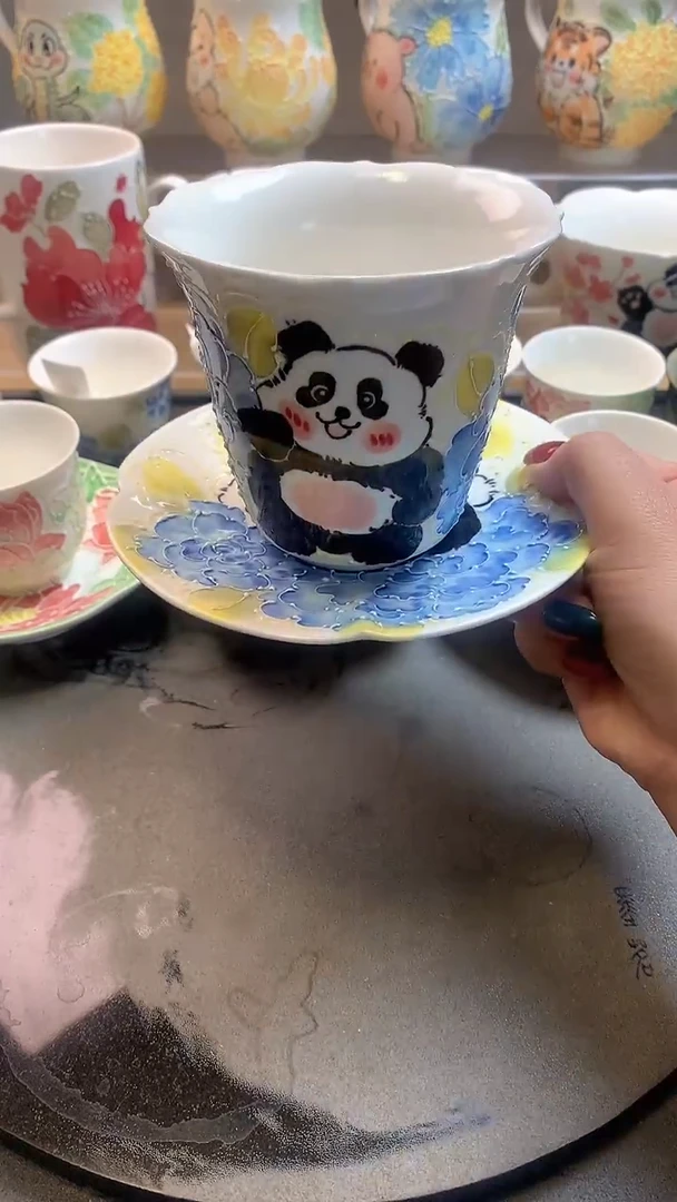一味*手绘*芙圆玉润-咖啡杯