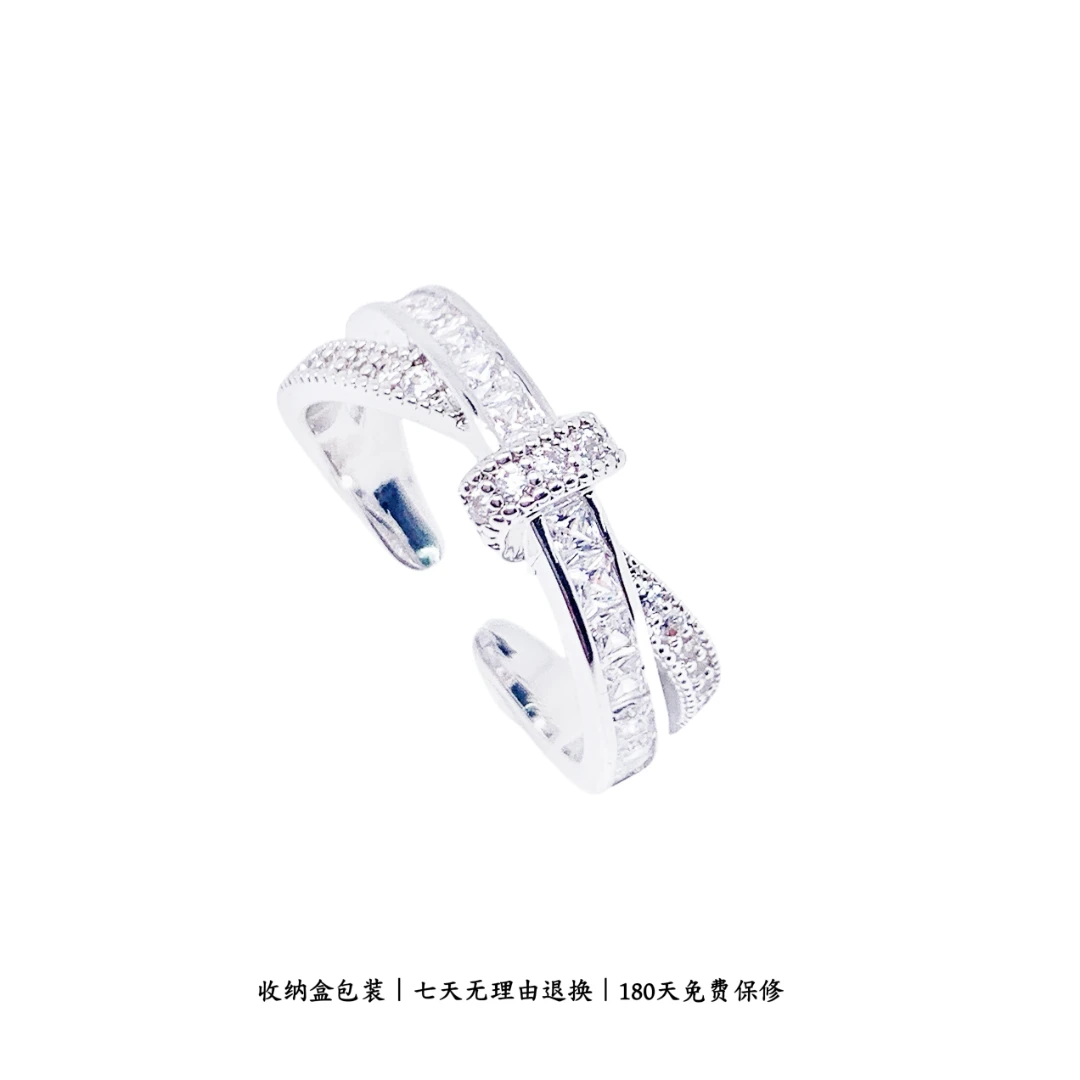 铜合金合成锆石戒指 CHANGE x 环绕小结戒指时尚 主J068