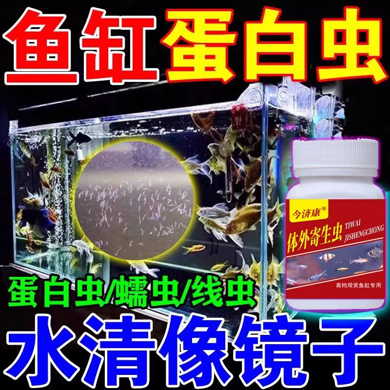 观赏鱼寄生虫鱼缸驱虫专用灭虫大全除蛋白虫锚头蚤车轮指环虫蠕虫