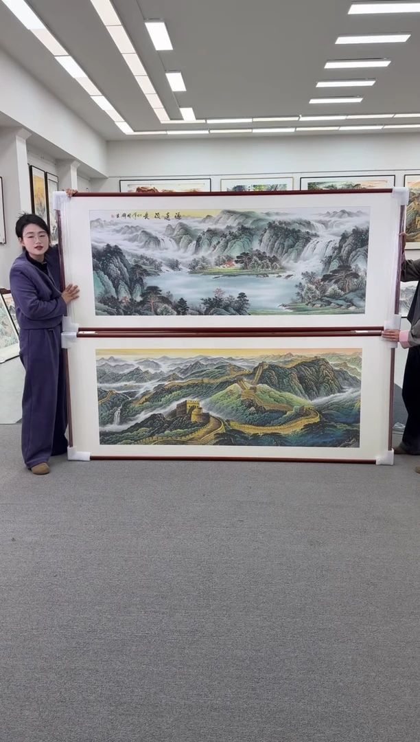 国画手绘  219*88万里长城+219*88 源远流长